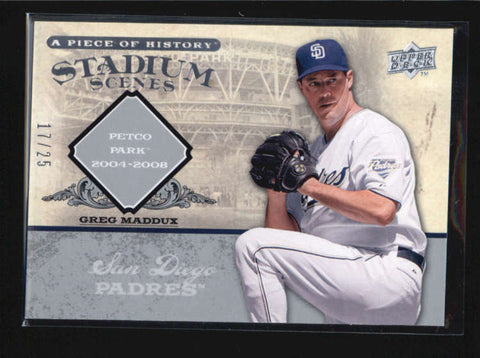 GREG MADDUX 2008 UD PIECE OF HISTORY STADIUM SCENES SILVER #17/25 AB6778