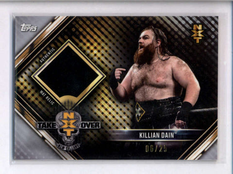 KILLIAN DAIN 2018 TOPPS WWE NXT TAKE OVER EVENT USED MAT RELIC #06/25 AC2482