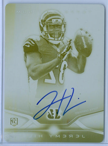 JEREMY HILL 2014 TOPPS PLATINUM 1/1 YELLOW PRINTING PLATE RC AUTO AUTOGRAPH SP/1