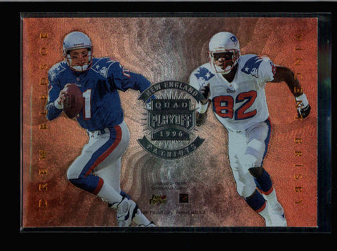 COATES / BLEDSOE / MEGGETT + 1996 PLAYOFF ABSOLUTE QUAD SERIES (PATRIOTS) AB9981