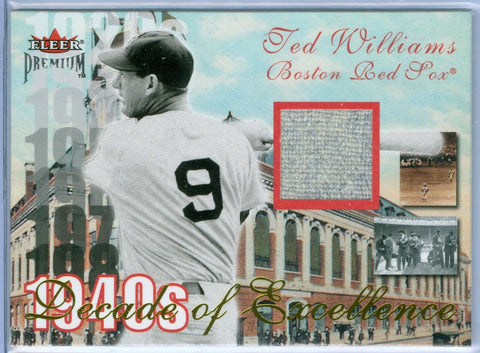 TED WILLIAMS 2001 01 FLEER PREMIUM EXCELLENCE GAME USED JERSEY SP/50