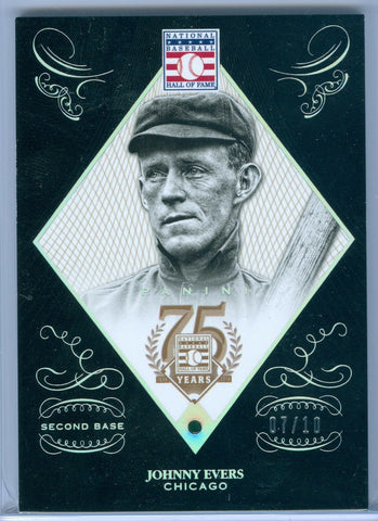 JOHNNY EVERS 2014 PANINI HALL OF FAME 75TH ANNIVERSARY EMERALD SP/10