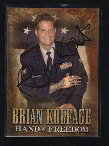 BRIAN / ASHLEY KOLFAGE 2012 PANINI HAND OF FREEDOM DUAL AUTO #11/34 AB5794