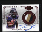 TORREY SMITH 2011 PLATES AND PATCHES ROOKIE RC 3-CLR PATCH AUTO #062/499 AB6454