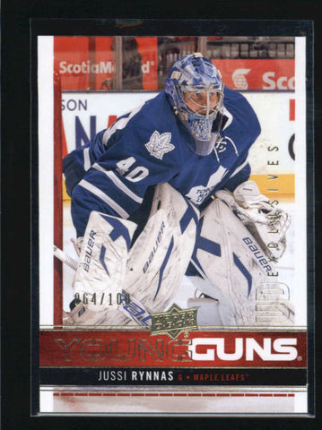 JUSSI RYNNAS 2012/13 12/13 UD EXCLUSIVES YOUNG GUNS ROOKIE #064/100 AB6023