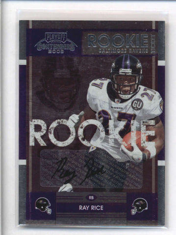 RAY RICE 2008 PLAYOFF CONTENDERS ROOKIE TICKET AUTOGRAPH AUTO RC AB8971
