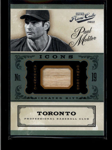 PAUL MOLITOR 2012 PANINI PLAYOFF PRIME CUTS ICONS GAME USED BAT #42/99 AB8039