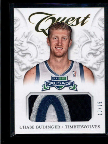 CHASE BUDINGER 2012/13 PANINI CRUSADE QUEST JUMBO 4-CLR GAME PATCH #10/25 AB7854