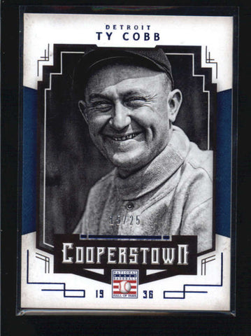 TY COBB 2015 COOPERSTOWN #96 RARE BLUE PARALLEL #15/25 AB6399