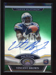 VINCENT BROWN 2011 TOPPS PLATINUM GREEN REFRACTOR ROOKIE AUTO #021/150 AB8965
