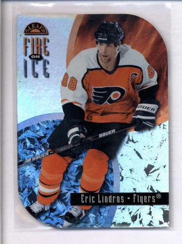 ERIC LINDROS 1997 DONRUSS #2 FIRE ON ICE DIE-CUT #0590/1000 AC1482