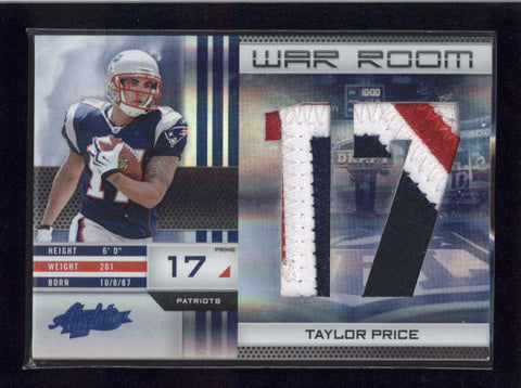 TAYLOR PRICE 2010 ABSOLUTE WAR ROOM PRIME JUMBO 3-CLR ROOKIE PATCH #06/15 AB9960