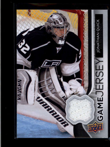 JONATHAN QUICK 2014/15 14/15 UPPER DECK UD GAME USED WORN JERSEY AB8474