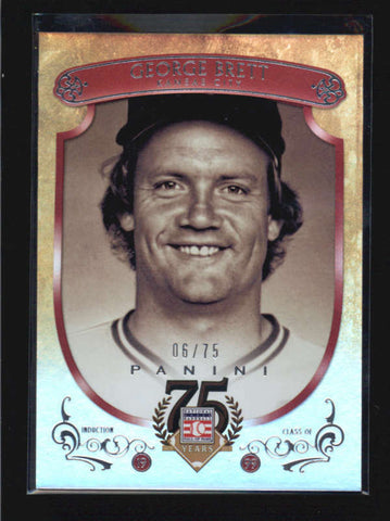 GEORGE BRETT 2014 PANINI HALL OF FAME #80 RED BASE CARD #06/75 AB6408