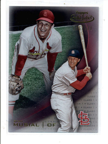 STAN MUSIAL 2016 TOPPS GOLD LABEL #47 RARE CLASS 1 RED PARALLEL #086/100 AC854