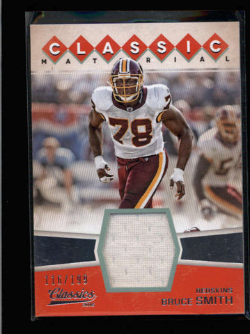 BRUCE SMITH 2016 PANINI CLASSICS #11 GAME USED WORN JERSEY #116/199 AB8661