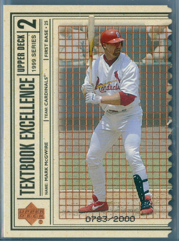 MARK McGWIRE 1999 99 UPPER DECK TEXTBOOK EXCELLENCE DOUBLE SP/2000
