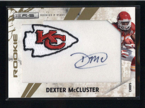 DEXTER MCCLUSTER 2010 ROOKIES AND STARS JUMBO LOGO AUTO PATCH #009/121 AB8914