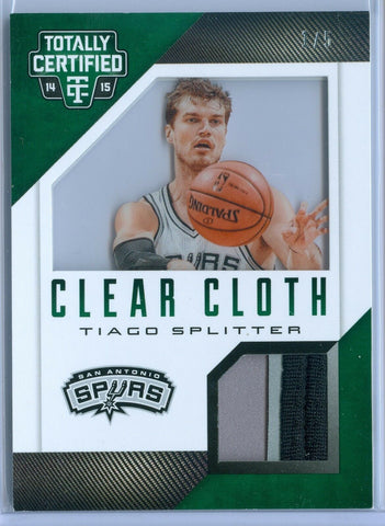 TIAGO SPLITTER 2014-15 TOTALLY CERTIFIED CLEAR CLOTH GAME USED PATCH SP/5