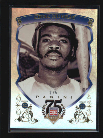 EDDIE MURRAY 2014 PANINI HALL OF FAME #86 BLUE GOLD PARALLEL #1/5 AB6402