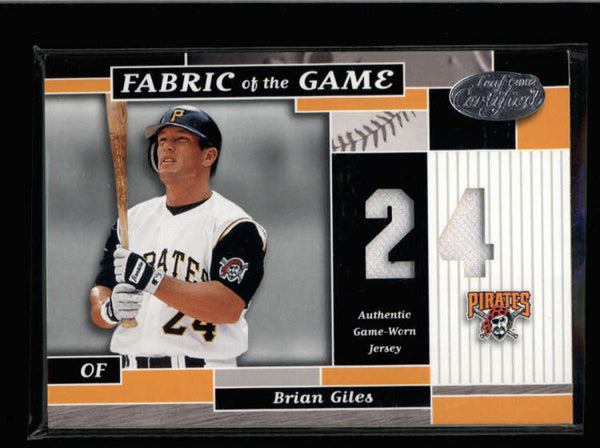 BRIAN GILES 2002 LEAF CERTIFIED FABRIC OF THE GAME DUAL JERSEY #08/24 –  LTDSports