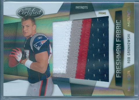 ROB GRONKOWSKI 2010 CERTIFIED MIRROR GOLD 4 COLOR PATCH RC ROOKIE SP/25