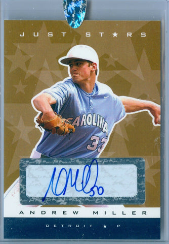 ANDREW MILLER 2007 07 JUST STARS SILVER AUTO AUTOGRAPH SP/50