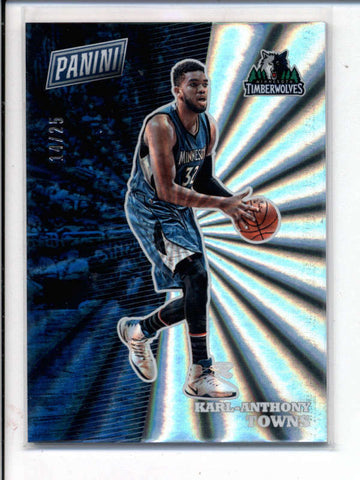 KARL-ANTHONY TOWNS 2017 PANINI THE NATIONAL RAINBOW SPOKES THICK #14/25 AC990