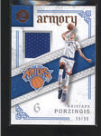 KRISTAPS PORZINGIS 2016/17 EXCALIBUR ARMORY GAME USED WORN JERSEY #99/99 AC383