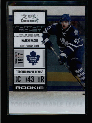 NAZEM KADRI 2010/11 CONTENDERS #163 PLAYOFF TICKET PARALLEL #001/100 AC079