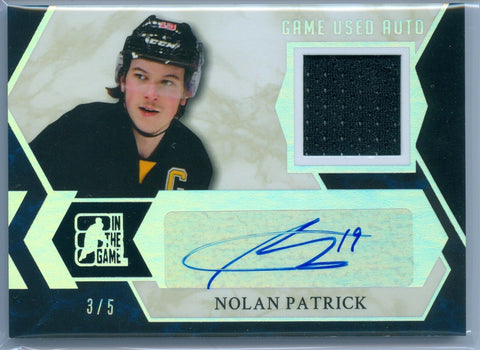 NOLAN PATRICK 2017 ITG IN THE GAME RC ROOKIE JERSEY AUTO AUTOGRAPH SP/5