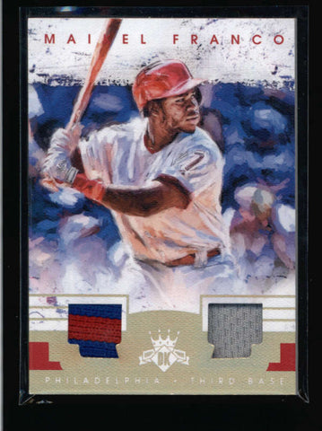 MAIKEL FRANCO 2016 DIAMOND KINGS GOLD DUAL GAME JERSEY PATCH COMBO #01/10 AC531